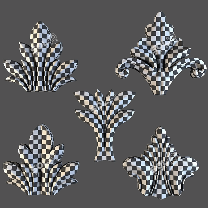 Elegant Trim Ornament: 8K Upgrade 3D model image 14