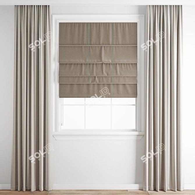 Polygonal Curtain Model 3D model image 1