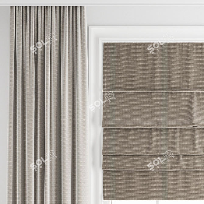 Polygonal Curtain Model 3D model image 2