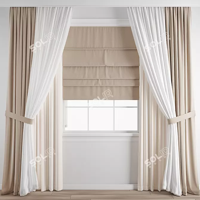 Poly Curtain 3D Model 3D model image 1