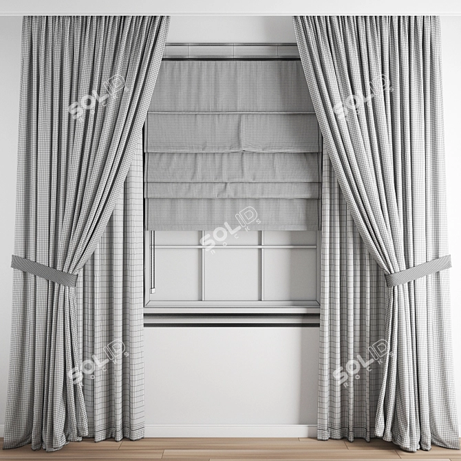 Poly Curtain 3D Model 3D model image 5