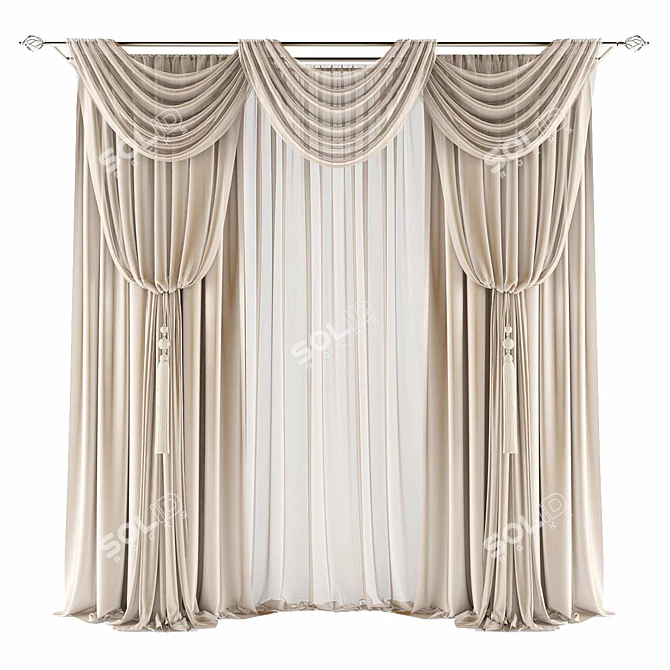 Elegant Drapery 3D model image 1