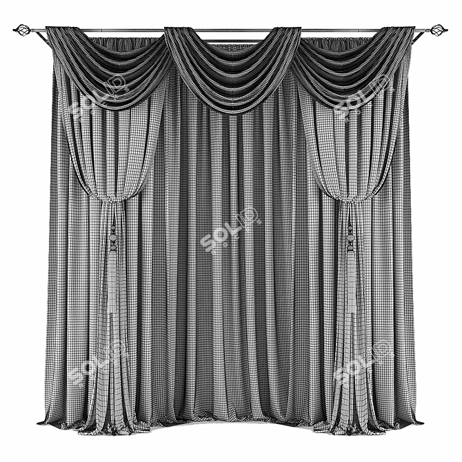 Elegant Drapery 3D model image 2