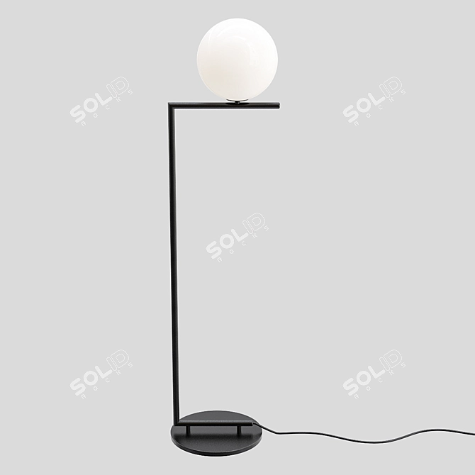 Sleek Flos IC Black Floor Lamp 3D model image 1