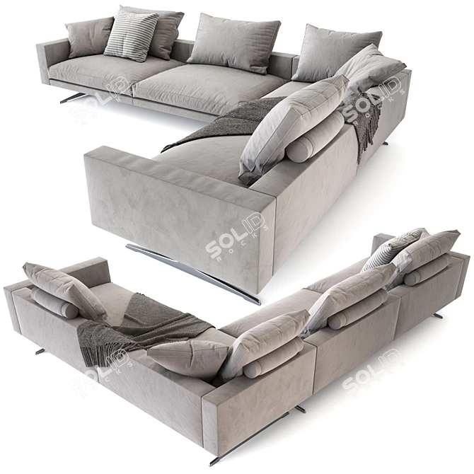 Flexform Campiello Sofa: Stylish and Spacious Seating 3D model image 3
