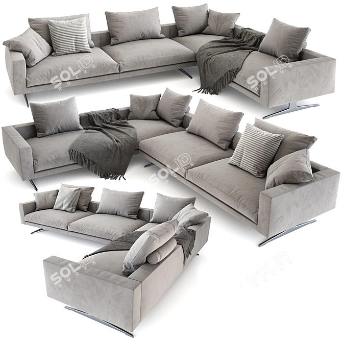 Flexform Campiello Sofa: Stylish and Spacious Seating 3D model image 1
