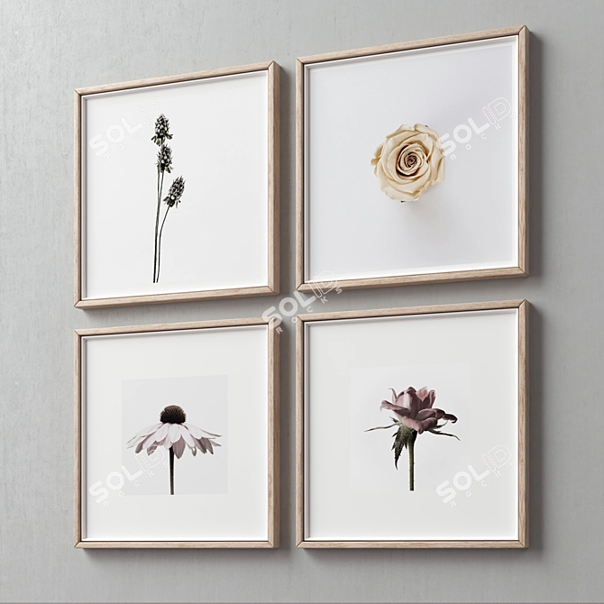 Multi-frame Picture Set - Elegant Frames in Various Colors & Sizes 3D model image 2