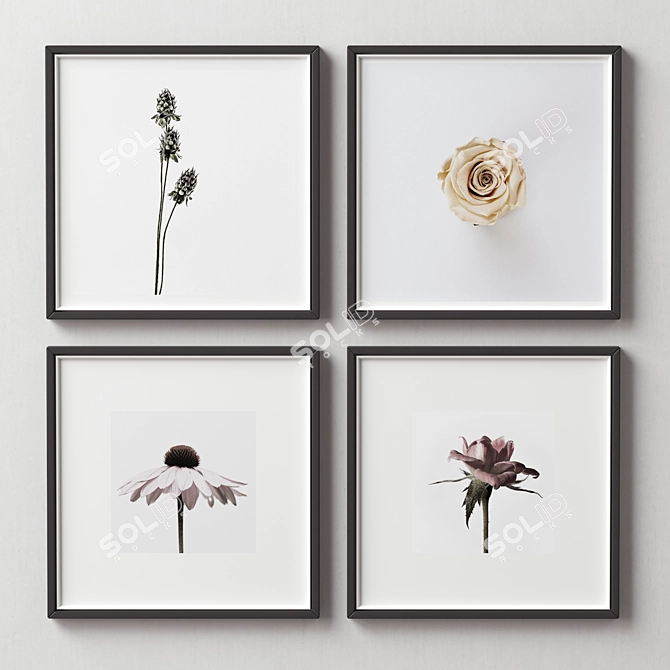 Multi-frame Picture Set - Elegant Frames in Various Colors & Sizes 3D model image 4