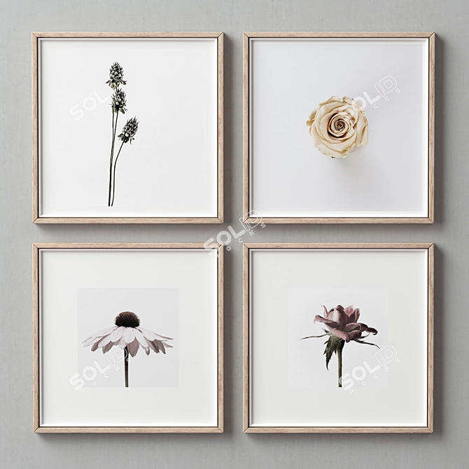 Multi-frame Picture Set - Elegant Frames in Various Colors & Sizes 3D model image 6