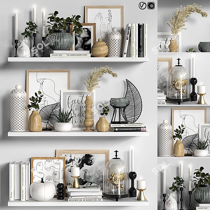 Versatile Decor Set 3D model image 1