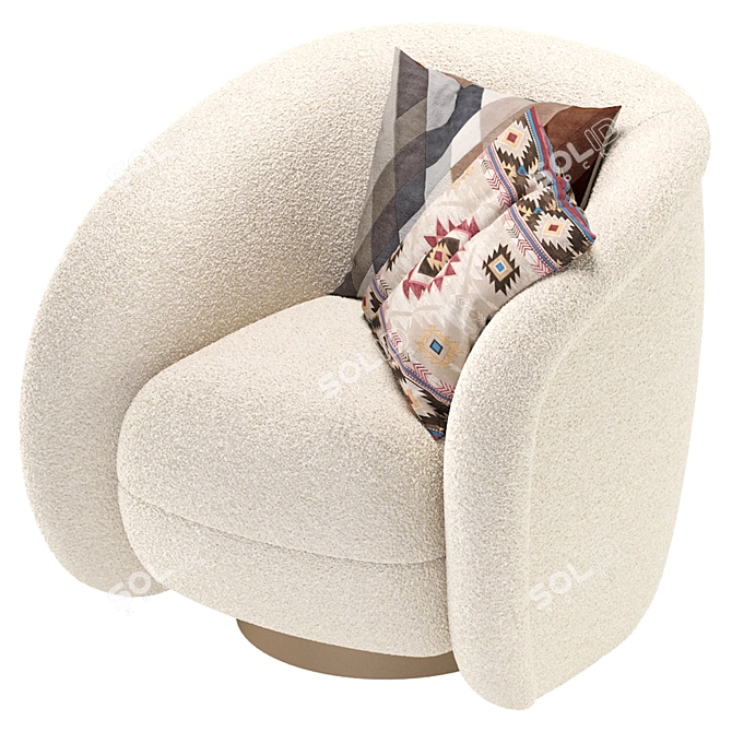 Stylish Swivel Chair: Cristo 3D model image 4