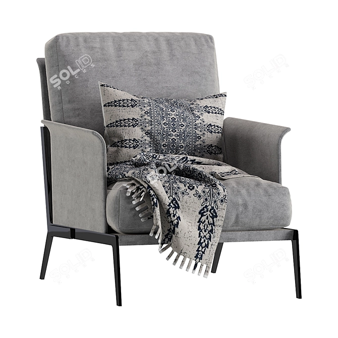 Flexform Happy Hour Armchair: Stylish Comfort for Your Space 3D model image 1