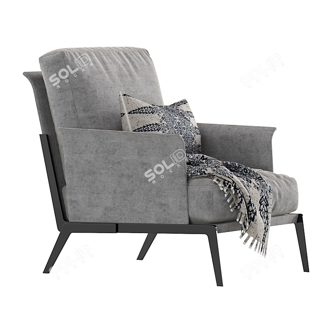 Flexform Happy Hour Armchair: Stylish Comfort for Your Space 3D model image 2