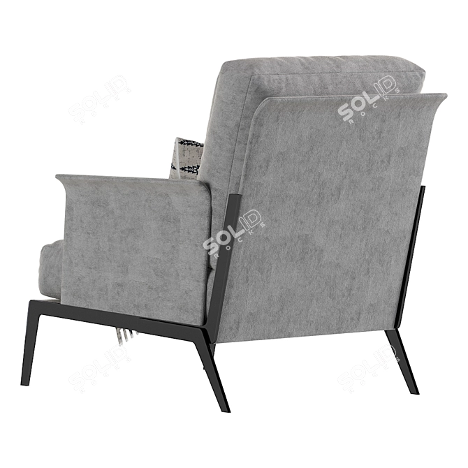 Flexform Happy Hour Armchair: Stylish Comfort for Your Space 3D model image 3