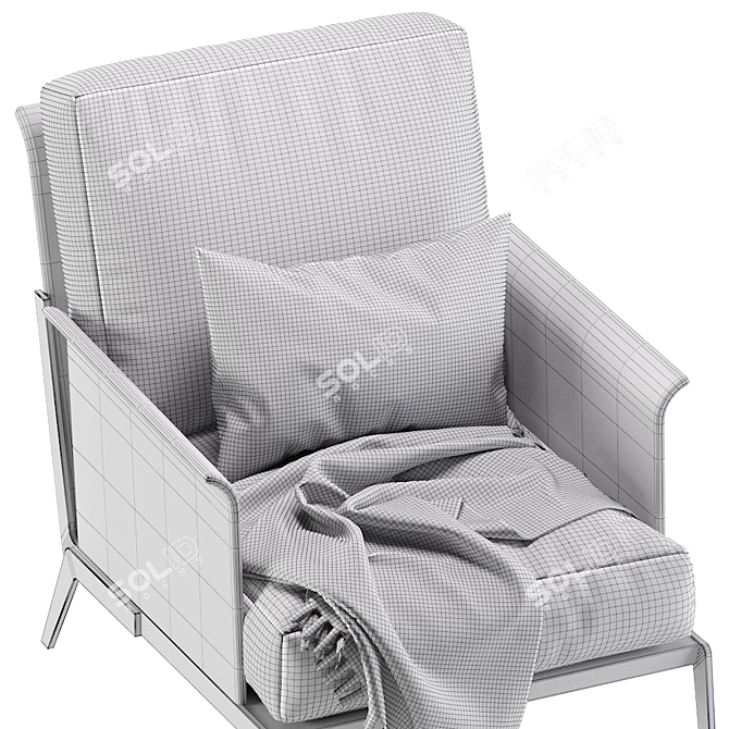 Flexform Happy Hour Armchair: Stylish Comfort for Your Space 3D model image 5