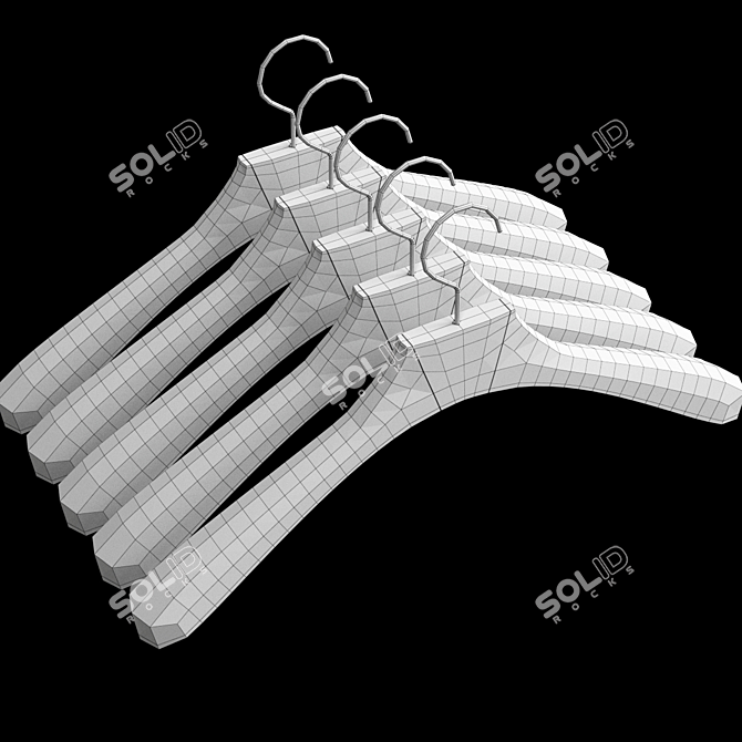 Versatile Set of 5 Hangers 3D model image 5