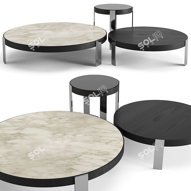 Modern Minotti Mattia Coffee Tables Set 3D model image 1