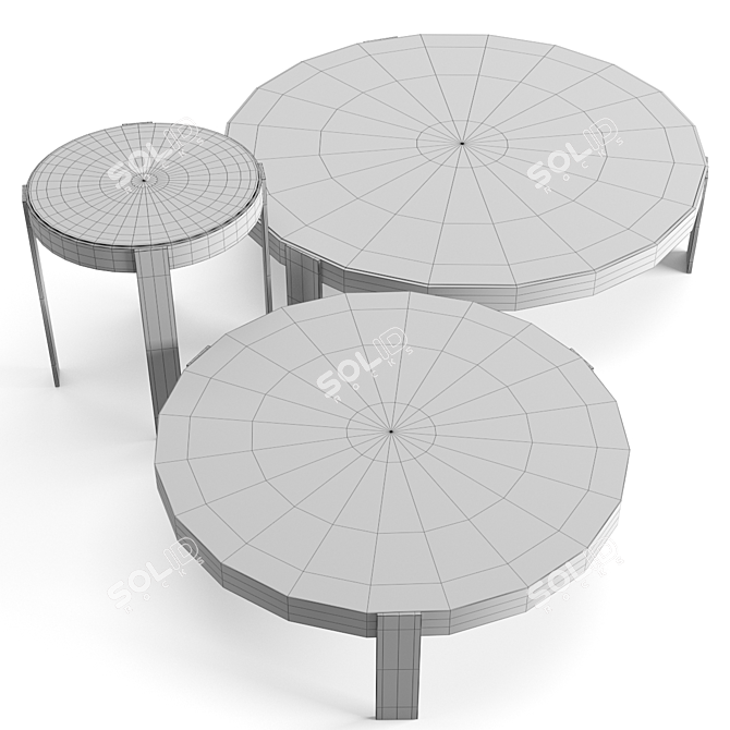 Modern Minotti Mattia Coffee Tables Set 3D model image 5