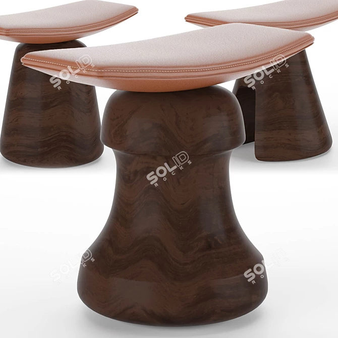 Delcourt's Roi Fou and Mat Stools 3D model image 5