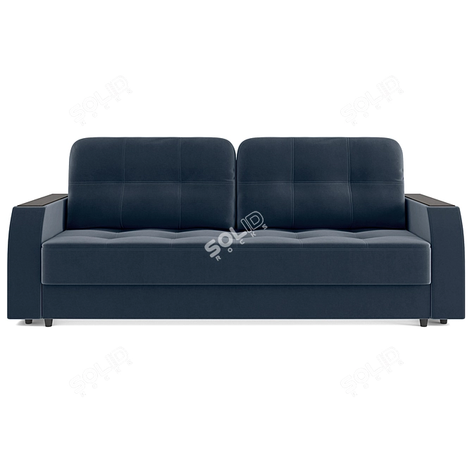 Luxury Comfort: Borgo Velvet Blue Sofa 3D model image 2