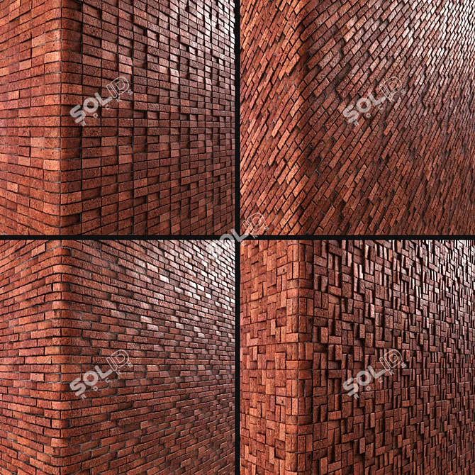 Seamless Brick PBR Material Set 3D model image 2