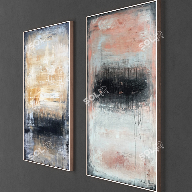  Dual Frame Painting Set - 2 Frames, 2500x2500 Textures 3D model image 3