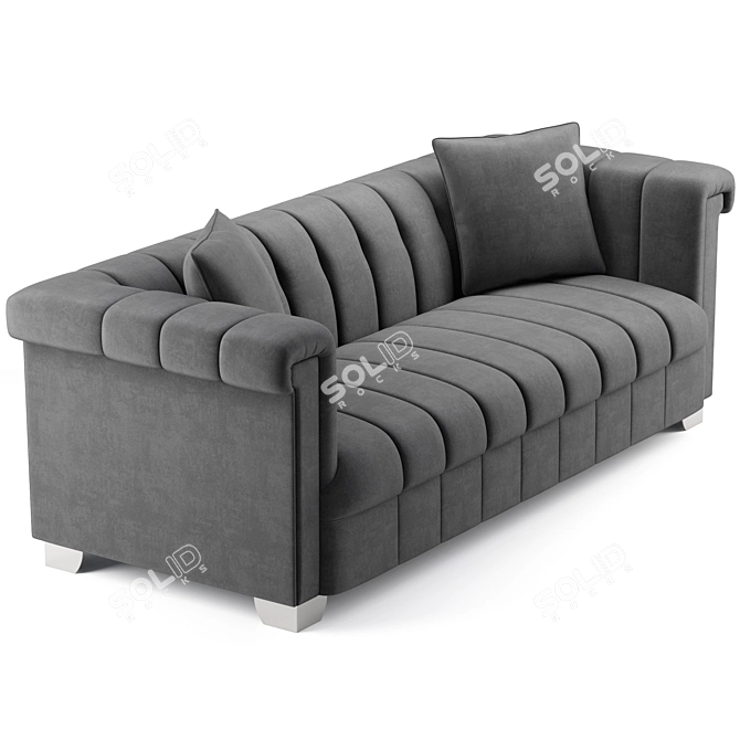 Luxurious Kayla Velvet Sofa by Meridian Furniture 3D model image 2