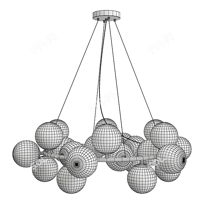 Sleek Nordic Chandelier - RUOQI 3D model image 2