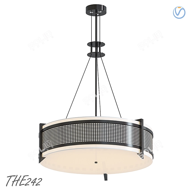 Modern Textile Chandelier THE242 3D model image 1