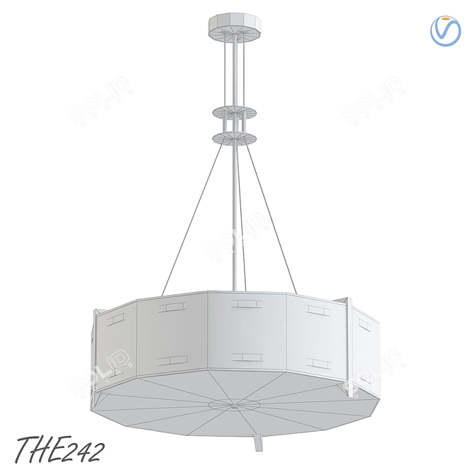 Modern Textile Chandelier THE242 3D model image 2