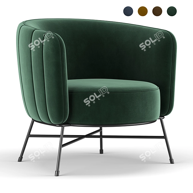 Elegant Charleston Armchair 3D model image 1