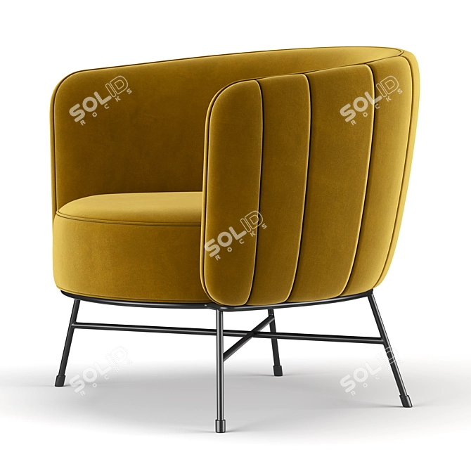 Elegant Charleston Armchair 3D model image 4