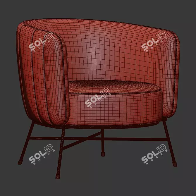 Elegant Charleston Armchair 3D model image 5