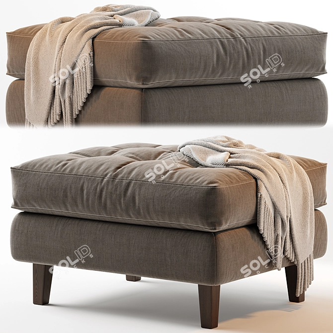 Modern Dennes Ottoman: Stylish and Versatile 3D model image 1