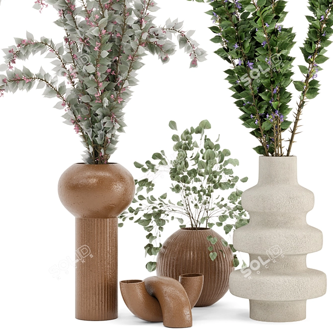  Rusty Concrete Indoor Plant Set 3D model image 2