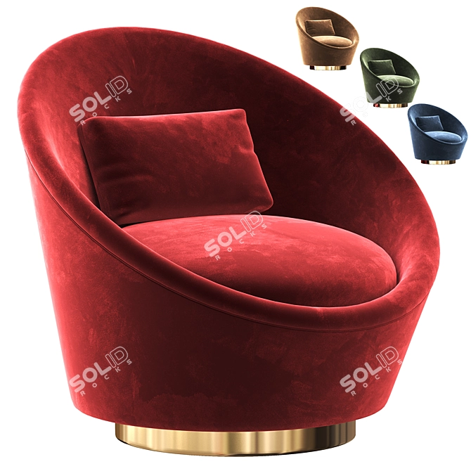 AGGI Fabric Armchair - Modern Comfort for Your Space 3D model image 1