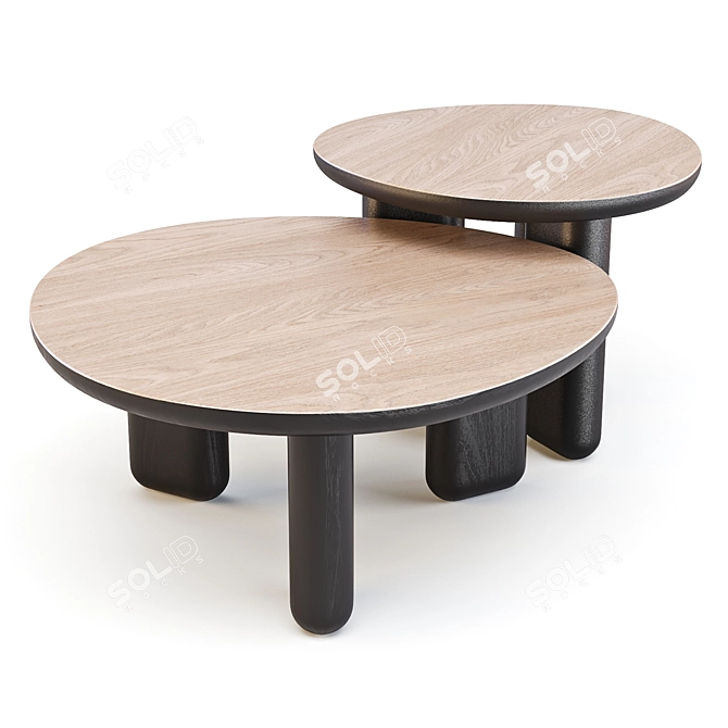 Liu Jo Caillou: Round Wood Coffee Tables 3D model image 3