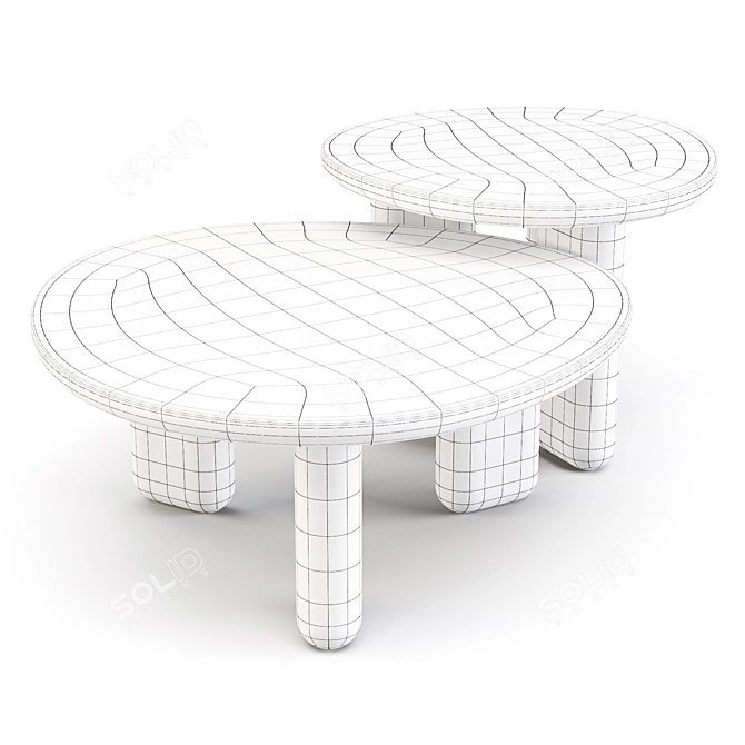 Liu Jo Caillou: Round Wood Coffee Tables 3D model image 5