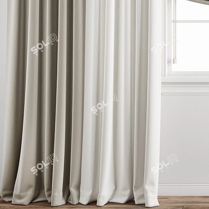 Title: Premium Model Curtain Set 3D model image 2