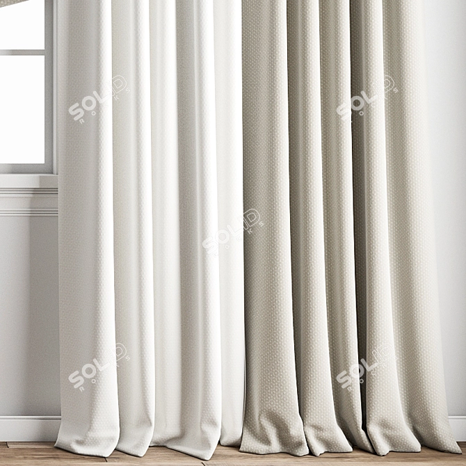 Title: Premium Model Curtain Set 3D model image 4