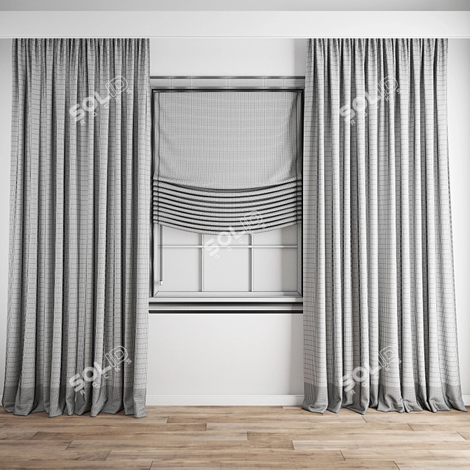 Title: Premium Model Curtain Set 3D model image 5