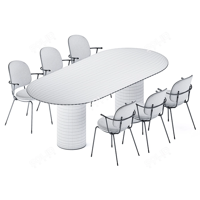 MM8 Dining Table by Desalto 3D model image 2