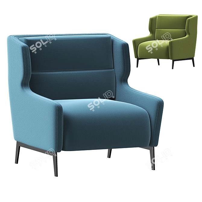 ComfortMax Fabric Armchair 3D model image 1