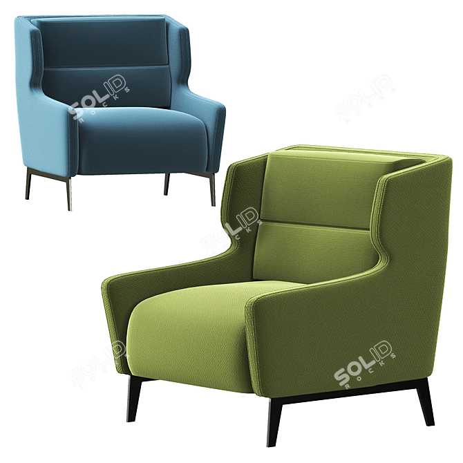 ComfortMax Fabric Armchair 3D model image 2