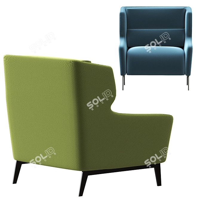 ComfortMax Fabric Armchair 3D model image 3