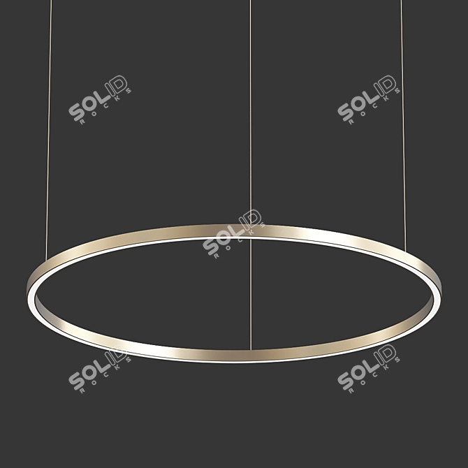 Gold Horizontal Ring Chandelier 3D model image 1