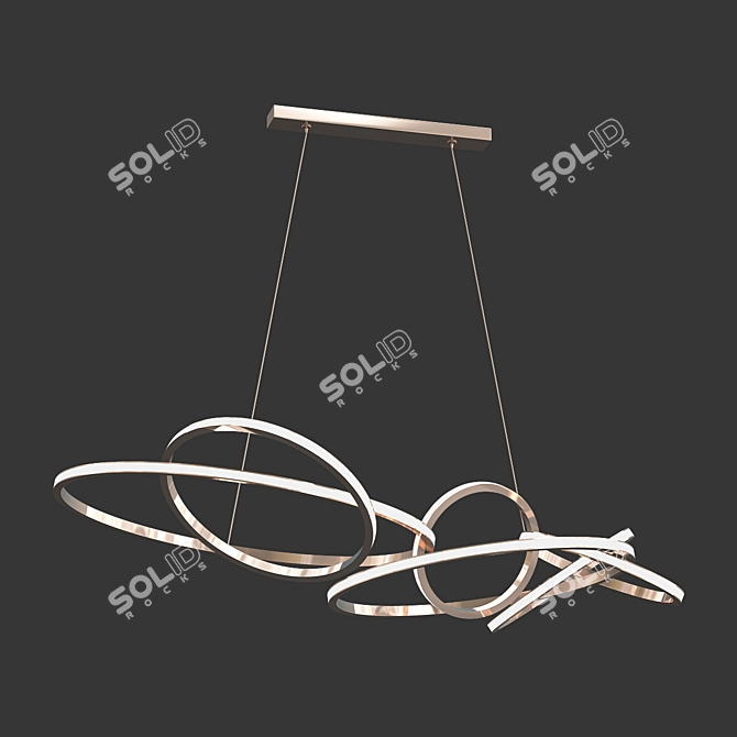 Elegant Light Sculpture: Unfolded Hanging 3D model image 1