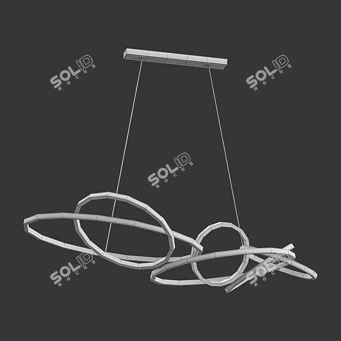 Elegant Light Sculpture: Unfolded Hanging 3D model image 2