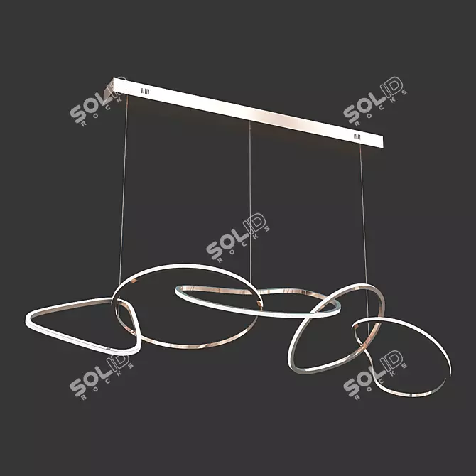 Elegant Hanging Ring Chandelier 3D model image 1