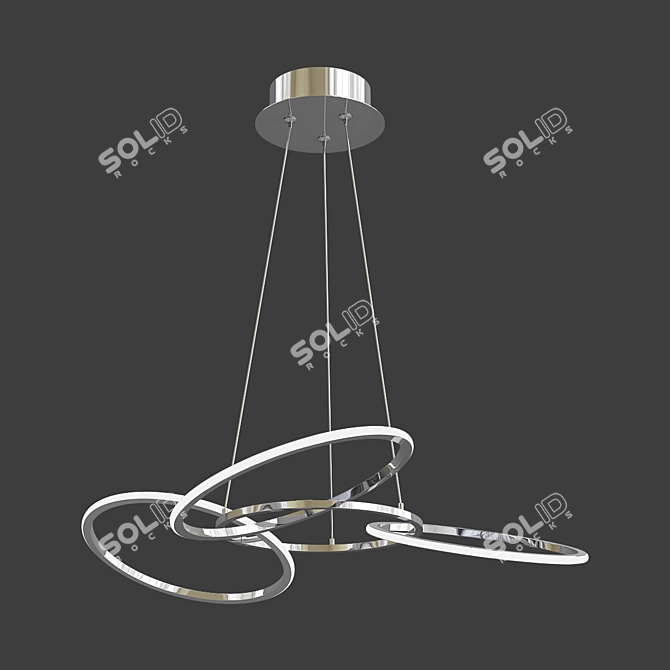 Elegant Bond Rings Chandelier 3D model image 1